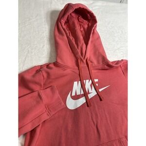 Nike Pink Fleece Pullover Hoodie Graphic Print Hooded Women’s Size XS